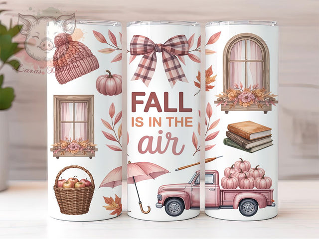 Blush Pink Pumpkin Fall Tumbler Wrap, 20oz Skinny Tumbler, Girly Autumn Png, Sublimation Download, Pastel Pumpkin Design, Cozy Pink Tumbler, Blush Fall Tumbler Wrap Sublimation Lara' s Designs 