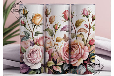 Blush Pink Rose Floral 20oz Tumbler Sublimation sassyprint 