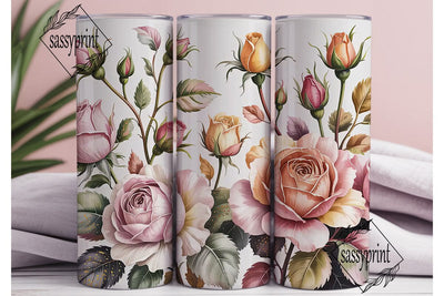 Blush Pink Rose Floral 20oz Tumbler Sublimation sassyprint 