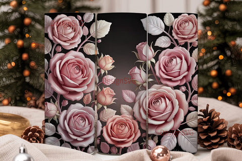Blush Pink Roses 20oz Tumbler Wrap Sublimation DesignSVG 
