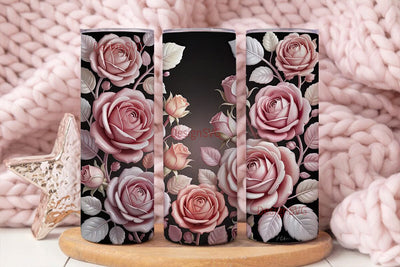 Blush Pink Roses 20oz Tumbler Wrap Sublimation DesignSVG 