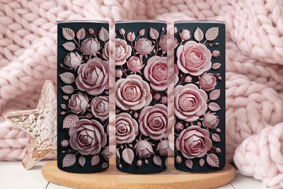 Blush Pink Roses 20oz Tumbler Wrap Sublimation DesignSVG 