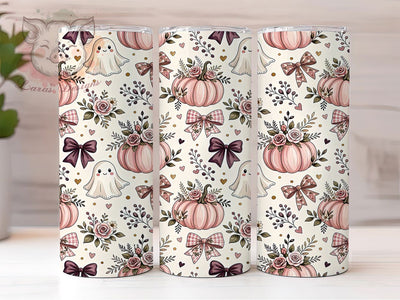 Blush Pumpkin Ghosts 20oz Tumbler, Pumpkin Motif, Ghost Design, Blush Aesthetic, Halloween Theme, Cute Spooky, 20oz Wrap, Sublimation Tumbler Sublimation Lara' s Designs 