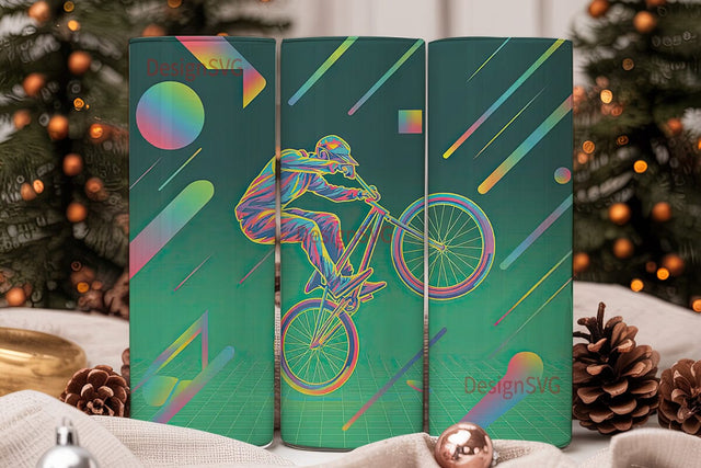 BMX Neon Rider 20oz Tumbler Wrap Sublimation DesignSVG 