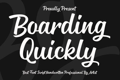 Boarding Quickly Font Studio Natural Ink 