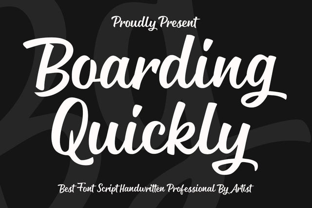 Boarding Quickly Font Studio Natural Ink 