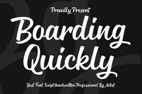 Boarding Quickly Font Studio Natural Ink 