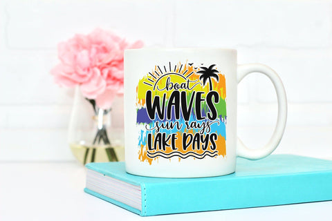 Boat Waves Sun Rays, Summer Sublimation Design Sublimation CraftLabSVG 