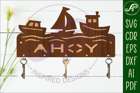 Boats Key holders for metal and laser cutting SVG APInspireddesigns 