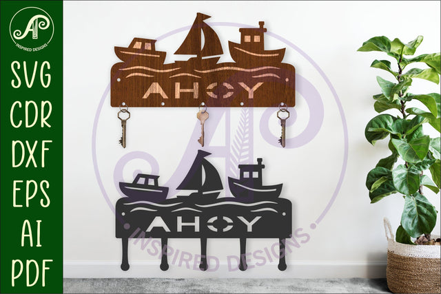 Boats Key holders for metal and laser cutting SVG APInspireddesigns 