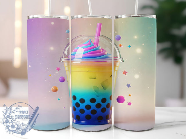 Boba Tea Bubble Drinkware 20oz Tumbler, Boba Tea Tumbler Wrap, Sublimation Design, 20oz Tumbler, Bubble Tea, Drinkware, Custom Cup Sublimation ToriDesigns 