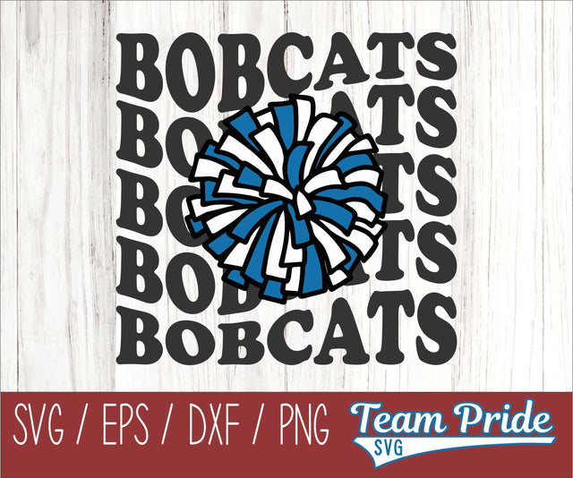 Bobcats Cheer Vintage Wave SVG Digital Download Printable - SVG, EPS, DXF, PNG SVG Team Pride SVG 