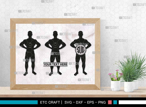 Bodybuilder Monogram, Bodybuilder Silhouette, Bodybuilder Man SVG, Man Svg, Muscular Man Svg, Fitness Muscle Svg, Gym Svg, SB00551 SVG ETC Craft 