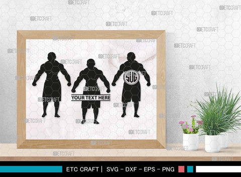 Bodybuilder Monogram, Bodybuilder Silhouette, Bodybuilder Man SVG, Man Svg, Muscular Man Svg, Fitness Muscle Svg, Gym Svg, SB00551 SVG ETC Craft 