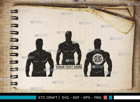 Bodybuilder Monogram, Bodybuilder Silhouette, Bodybuilder Man SVG, Man Svg, Muscular Man Svg, Fitness Muscle Svg, Gym Svg, SB00551 SVG ETC Craft 