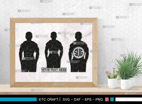 Bodybuilder Monogram, Bodybuilder Silhouette, Bodybuilder Man SVG, Man Svg, Muscular Man Svg, Fitness Muscle Svg, Gym Svg, SB00551 SVG ETC Craft 