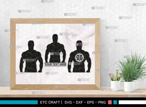 Bodybuilder Monogram, Bodybuilder Silhouette, Bodybuilder Man SVG, Man Svg, Muscular Man Svg, Fitness Muscle Svg, Gym Svg, SB00551 SVG ETC Craft 