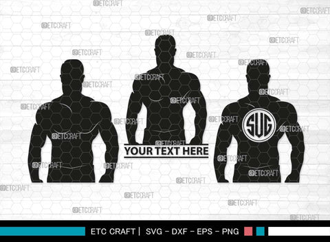 Bodybuilder Monogram, Bodybuilder Silhouette, Bodybuilder Man SVG, Man Svg, Muscular Man Svg, Fitness Muscle Svg, Gym Svg, SB00551 SVG ETC Craft 