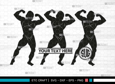 Bodybuilder Monogram, Bodybuilder Silhouette, Bodybuilder Women SVG, Women Svg, Muscular Women Svg, Fitness Muscle Svg, Gym Svg, SB00568 SVG ETC Craft 