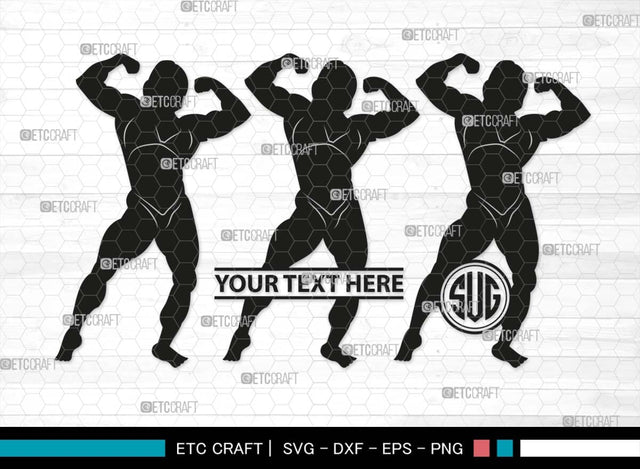 Bodybuilder Monogram, Bodybuilder Silhouette, Bodybuilder Women SVG, Women Svg, Muscular Women Svg, Fitness Muscle Svg, Gym Svg, SB00568 SVG ETC Craft 