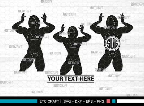 Bodybuilder Monogram, Bodybuilder Silhouette, Bodybuilder Women SVG, Women Svg, Muscular Women Svg, Fitness Muscle Svg, Gym Svg, SB00568 SVG ETC Craft 