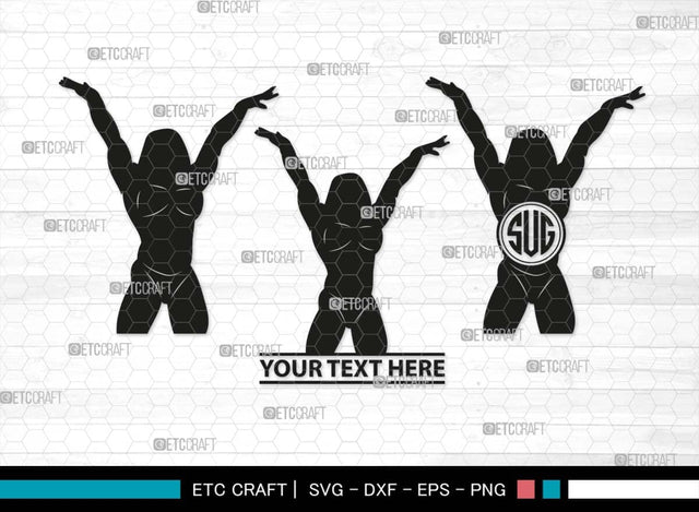 Bodybuilder Monogram, Bodybuilder Silhouette, Bodybuilder Women SVG, Women Svg, Muscular Women Svg, Fitness Muscle Svg, Gym Svg, SB00568 SVG ETC Craft 
