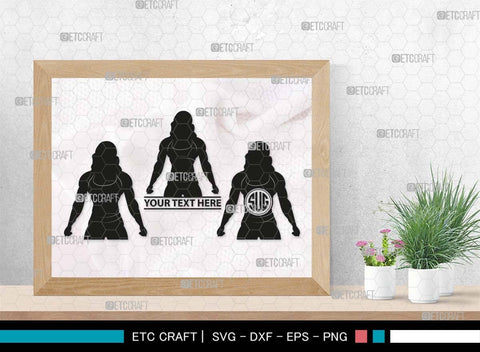 Bodybuilder Monogram, Bodybuilder Silhouette, Bodybuilder Women SVG, Women Svg, Muscular Women Svg, Fitness Muscle Svg, Gym Svg, SB00568 SVG ETC Craft 