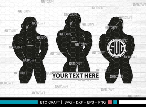 Bodybuilder Monogram, Bodybuilder Silhouette, Bodybuilder Women SVG, Women Svg, Muscular Women Svg, Fitness Muscle Svg, Gym Svg, SB00568 SVG ETC Craft 
