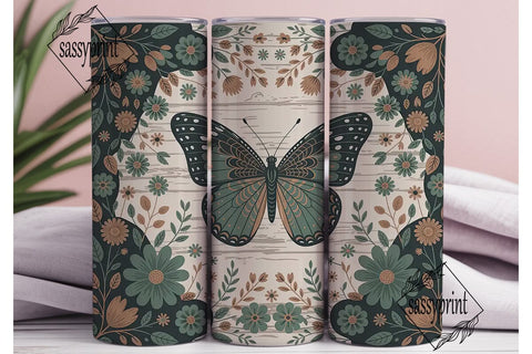 Bohemian Butterfly 20oz Tumbler Wrap Sublimation sassyprint 