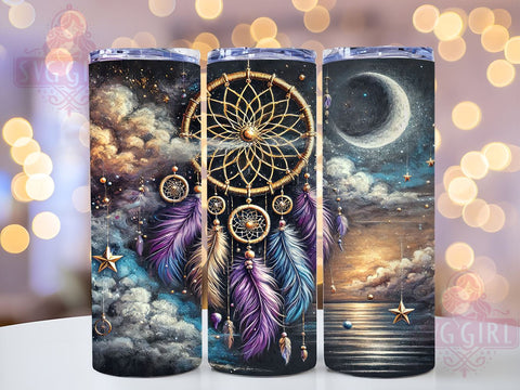Bohemian Celestial 20oz Tumbler Wrap, Boho Dreamcatcher Tumbler, Sublimation Tumbler, 20oz Tumbler Wrap, Bohemian Tumbler, Personalized Tumbler, Astrology Tumbler Sublimation SvggirlplusArt 