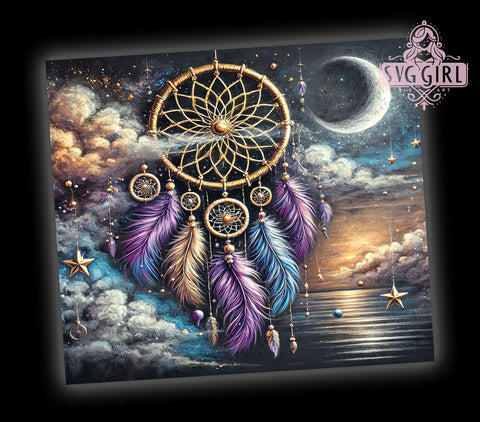 Bohemian Celestial 20oz Tumbler Wrap, Boho Dreamcatcher Tumbler, Sublimation Tumbler, 20oz Tumbler Wrap, Bohemian Tumbler, Personalized Tumbler, Astrology Tumbler Sublimation SvggirlplusArt 