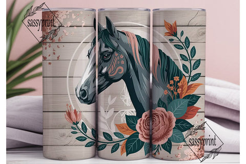 Bohemian Horse 20oz Tumbler Wrap Sublimation sassyprint 