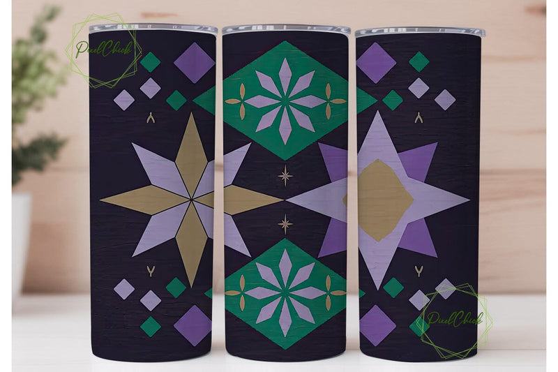 Bohemian Tribal Tumbler Wrap PNG Sublimation PixelChick 