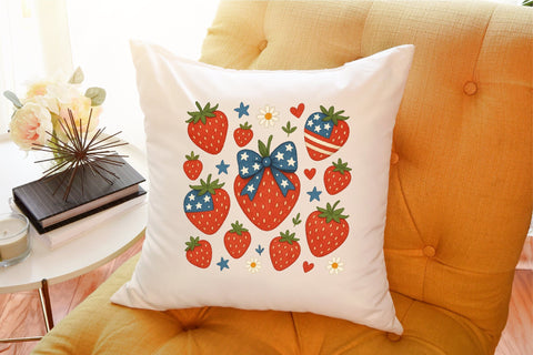 Boho 4th of July Strawberry PNG,Cute PNG Sublimation designartist 