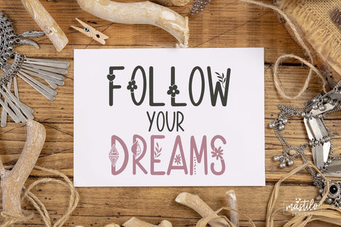 Boho All Caps Slim Sans Serif Font - Boho Charm | Cyrillic Font Font Mastilo Designs 