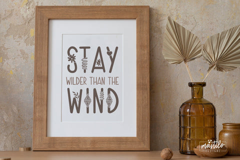 Boho All Caps Slim Sans Serif Font - Boho Charm | Cyrillic Font Font Mastilo Designs 