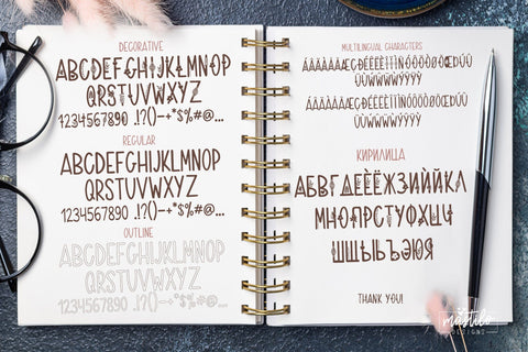 Boho All Caps Slim Sans Serif Font - Boho Charm | Cyrillic Font Font Mastilo Designs 