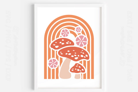 Boho Arch Svg, Abstract Shape Svg, Boho Svg, Groovy Mushroom Svg, Boho Clipart SVG Artinrhythm shop 