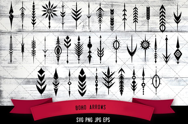 Boho Arrows Vector Bundle - JPG, SVG, PNG, EPS - Digital Download with Commercial License for Cricut, Silhouette, Scan N Cut Crafting SVG Loveleen Kaur 
