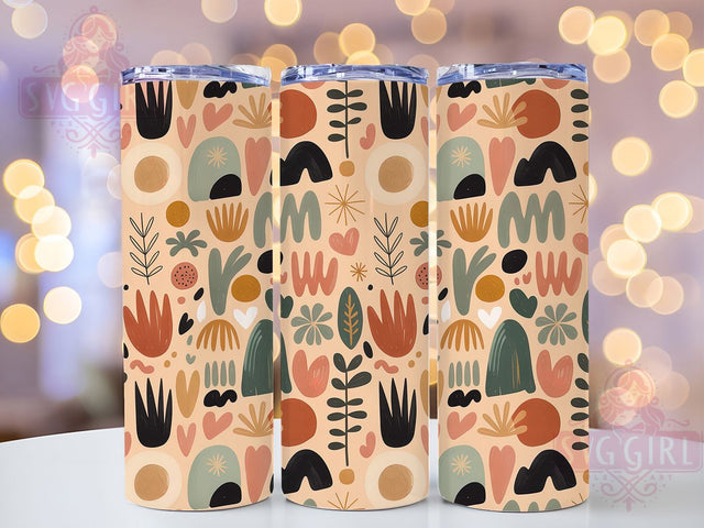 Boho Autumn Fall Leaves Rustic Tumbler, Fall Leaves Cup, 20Oz Tumbler Wrap, Sublimation Boho Design, Rustic Autumn Drinkware, Botanical Fall Mug Wrap, Bohemian Leaves Tumbler Sublimation SvggirlplusArt 