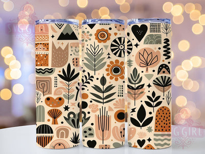 Boho Autumn Fall Leaves Rustic Tumbler, Fall Leaves Cup, 20Oz Tumbler Wrap, Sublimation Boho Design, Rustic Autumn Drinkware, Botanical Fall Mug Wrap, Bohemian Leaves Tumbler Sublimation SvggirlplusArt 