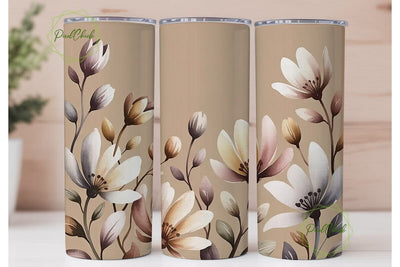 Boho Autumn Floral 20oz Tumbler Wrap Sublimation PixelChick 