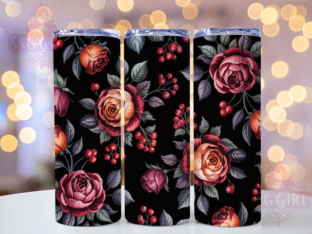 Boho Autumn Floral Rustic Fall Tumbler, Autumn Floral Cup, Rustic Bohemian Wrap, 20Oz Sublimation Design, Harvest Season Drinkware, Cozy Boho Tumbler, Earthy Autumn Mug Sublimation SvggirlplusArt 