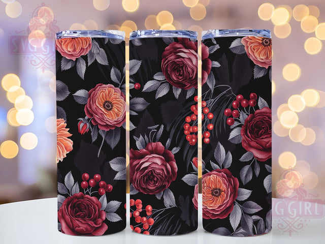 Boho Autumn Floral Rustic Fall Tumbler, Autumn Floral Cup, Rustic Bohemian Wrap, 20Oz Sublimation Design, Harvest Season Drinkware, Cozy Boho Tumbler, Earthy Autumn Mug Sublimation SvggirlplusArt 