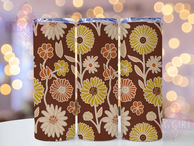 Boho Autumn Harvest Floral Tumbler, Autumn Floral Cup, 20Oz Tumbler Wrap, Sublimation Boho Design, Rustic Autumn Drinkware, Fall Bohemian Mug Wrap, Harvest Floral Tumbler Sublimation SvggirlplusArt 