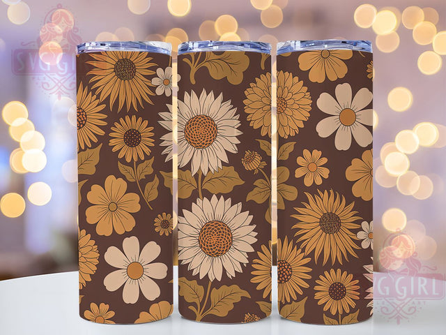 Boho Autumn Harvest Floral Tumbler, Autumn Floral Cup, 20Oz Tumbler Wrap, Sublimation Boho Design, Rustic Autumn Drinkware, Fall Bohemian Mug Wrap, Harvest Floral Tumbler Sublimation SvggirlplusArt 