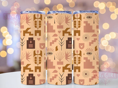 Boho Autumn Pastel Pink Leaves Tumbler, Pink Leaves Cup, 20Oz Tumbler Wrap, Sublimation Rainbow Design, Fall Bohemian Drinkware, Pastel Autumn Mug Wrap, Colorful Boho Tumbler Sublimation SvggirlplusArt 