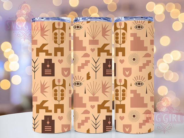 Boho Autumn Pastel Pink Leaves Tumbler, Pink Leaves Cup, 20Oz Tumbler Wrap, Sublimation Rainbow Design, Fall Bohemian Drinkware, Pastel Autumn Mug Wrap, Colorful Boho Tumbler Sublimation SvggirlplusArt 