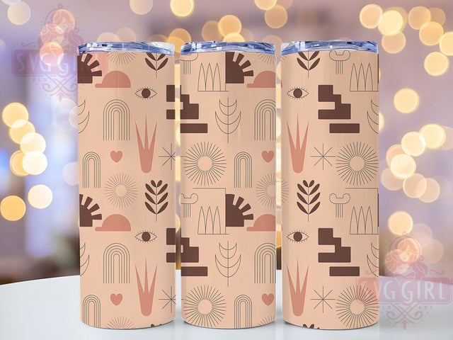Boho Autumn Pastel Pink Leaves Tumbler, Pink Leaves Cup, 20Oz Tumbler Wrap, Sublimation Rainbow Design, Fall Bohemian Drinkware, Pastel Autumn Mug Wrap, Colorful Boho Tumbler Sublimation SvggirlplusArt 