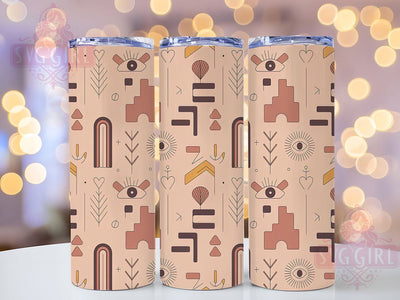 Boho Autumn Pastel Pink Leaves Tumbler, Pink Leaves Cup, 20Oz Tumbler Wrap, Sublimation Rainbow Design, Fall Bohemian Drinkware, Pastel Autumn Mug Wrap, Colorful Boho Tumbler Sublimation SvggirlplusArt 